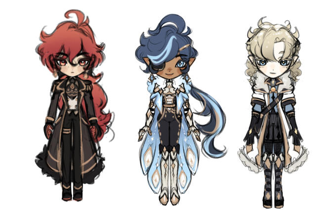 Diluc, Kaeya, and Albedo (WIP)